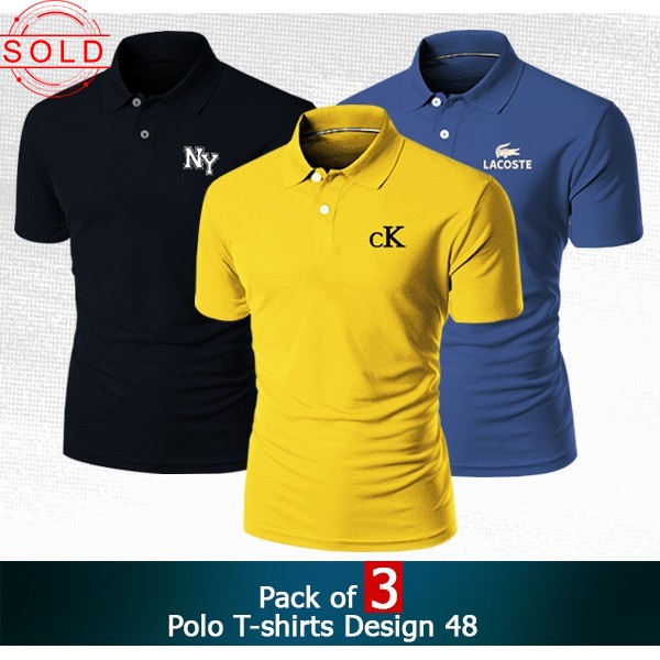 Pack of 3 Polo T-shirts Design 48